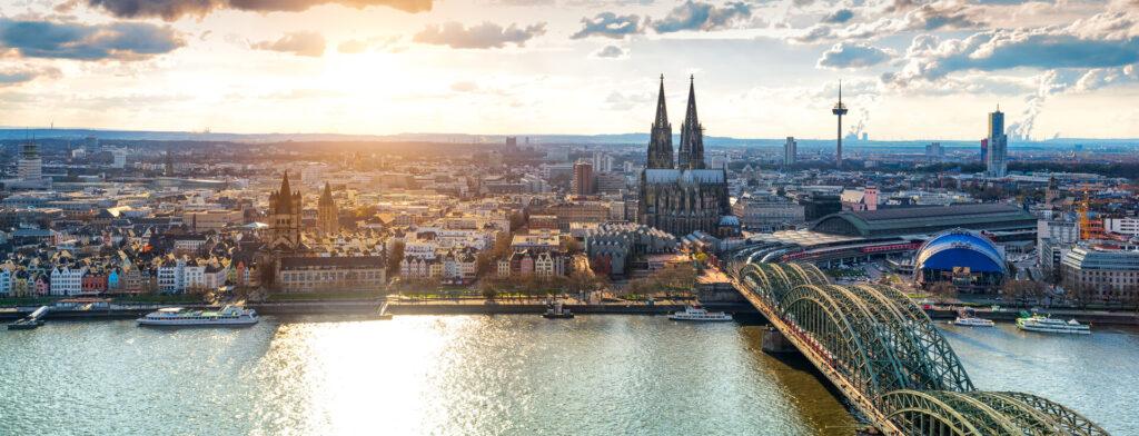 Köln, Panorama Blick auf die Stadt.